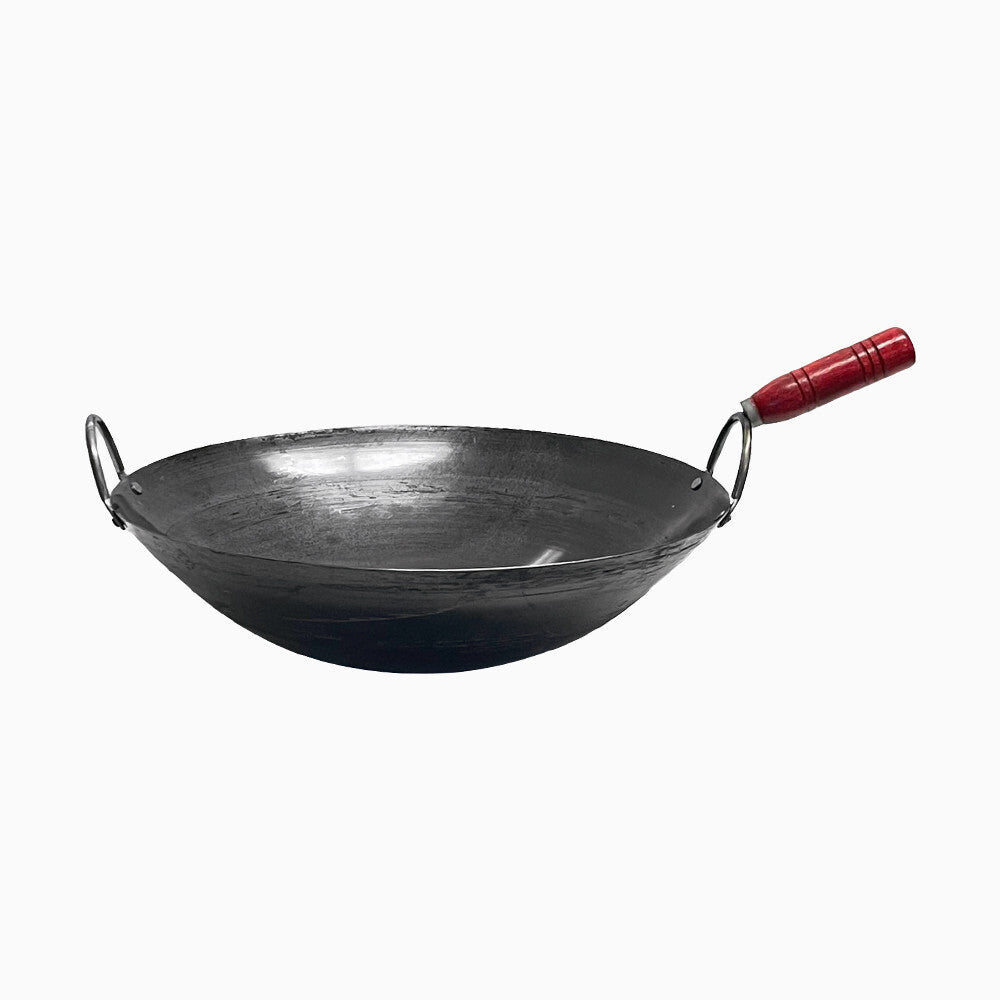 16-Inch Carbon Steel Wok with Handle | Traditional Chinese Cookware