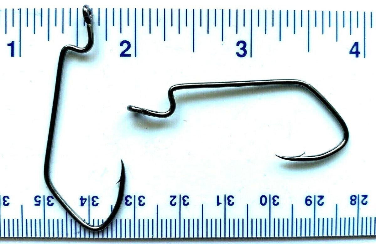 100 Matzuo Black Sickle J-Bend Fish Hooks Size 2/0 for Freshwater & Saltwater Fishing