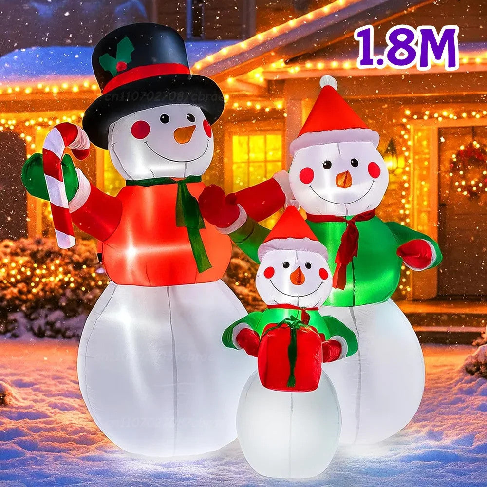 6FT Inflatable Snowman Family Christmas Decoration Waterproof Yard Decor