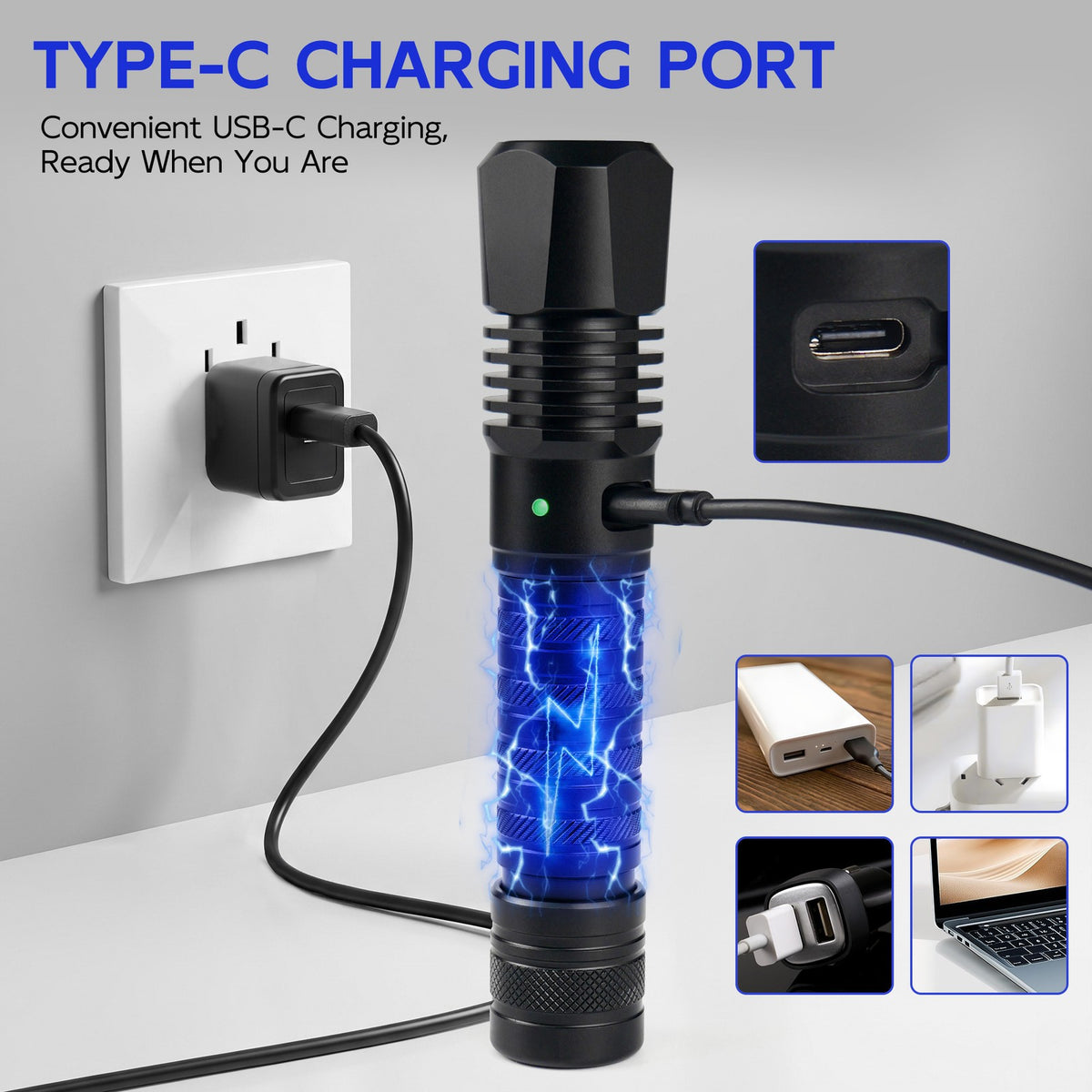 UV Blacklight Flashlight 365nm Rechargeable Pet Urine Detector