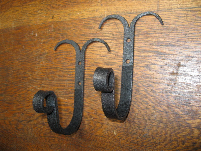 Blacksmith Hand Forged Wall Mount Gun Rack Hooks for Rifle Shotgun Storage