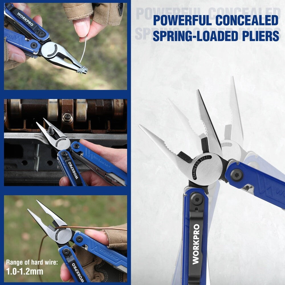 18-in-1 Stainless Steel Folding Multitool Pliers for Camping & DIY