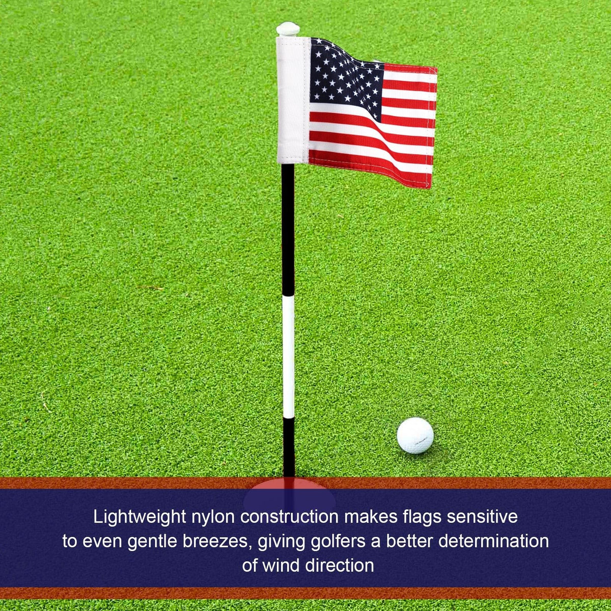 Mini Golf Flags Set - 3 Durable Nylon Practice Flags for Putting Green