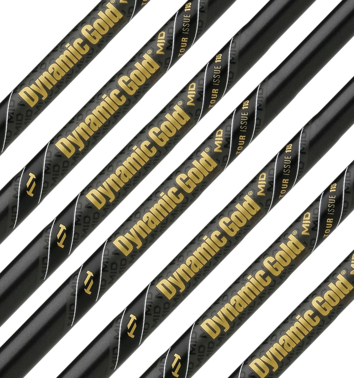 Golf Shaft Set - Tour Issue Dynamic Gold 115 Mid Gunmetal Shafts, Choose Flex & Quantity