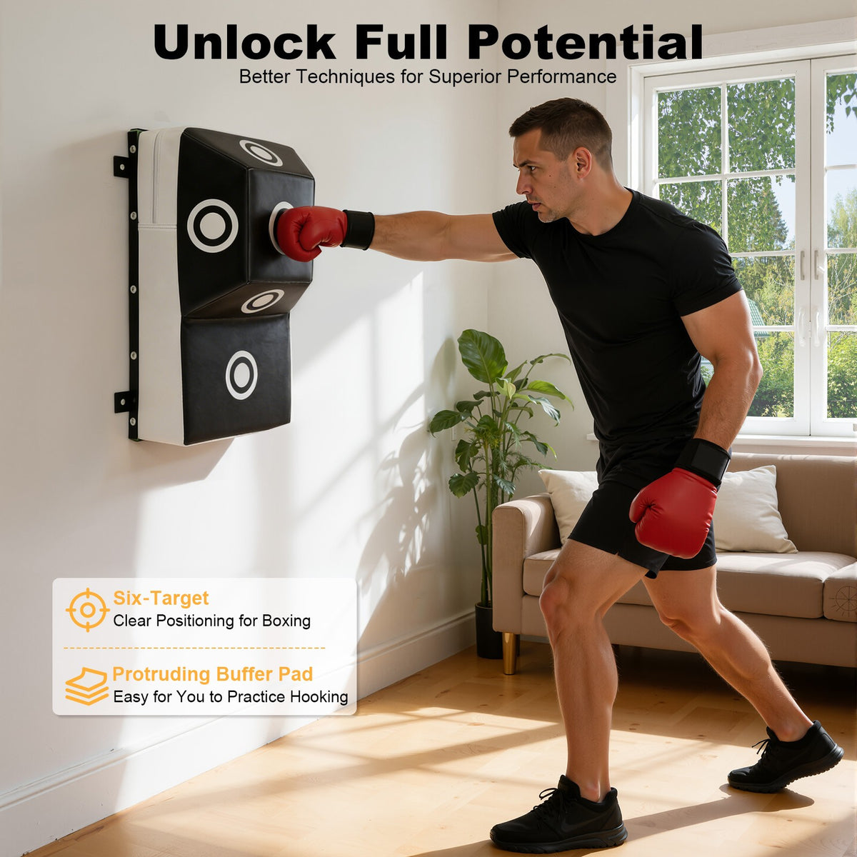 Wall Mount Boxing Target Heavy Bag for MMA Training Punching Practice