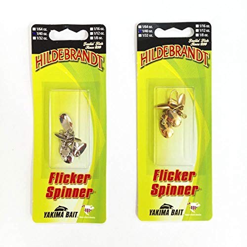 Fishing Spinner Lure 1 1/4 Inch 1/32 Oz Gold Pack of 2