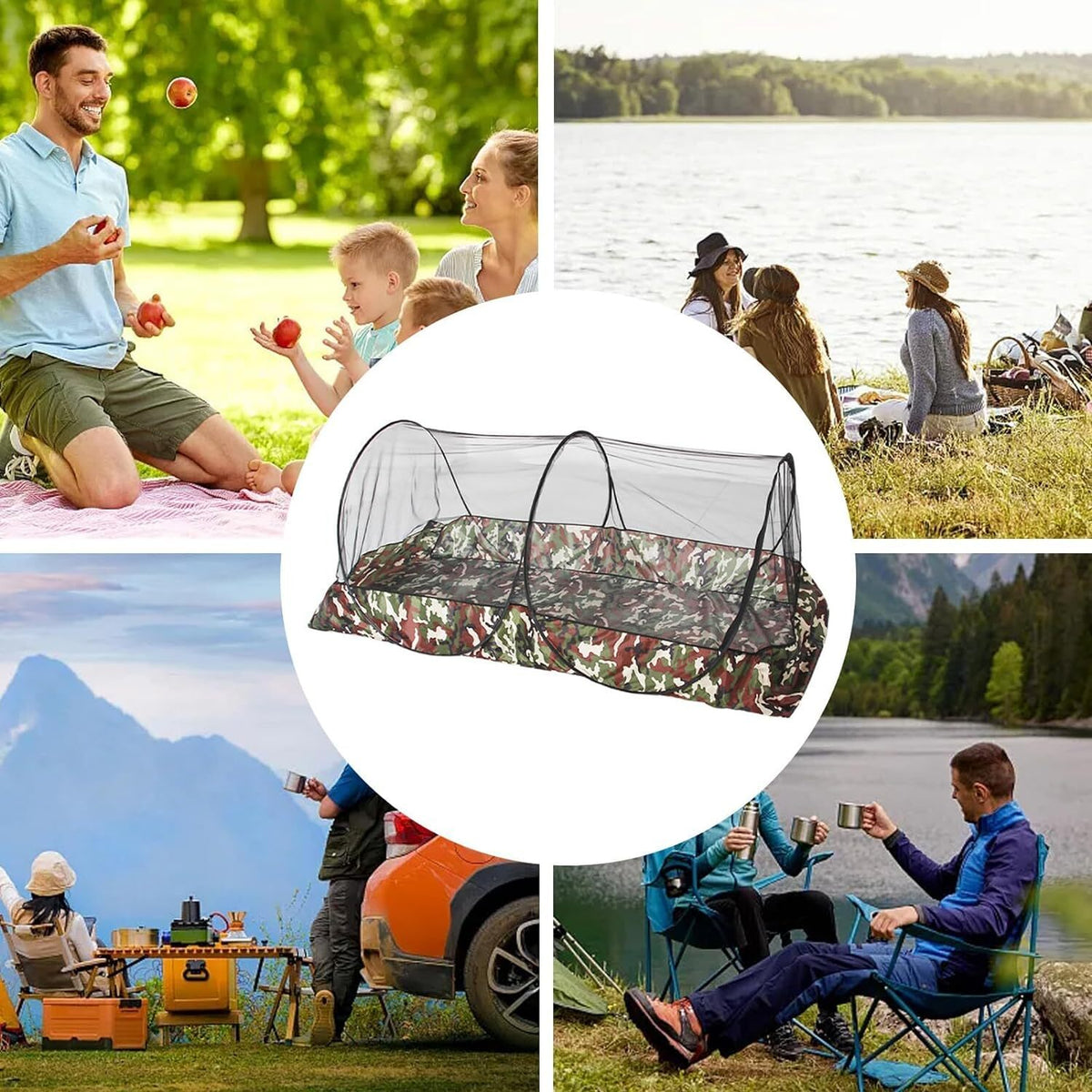 Portable Mosquito Net Tent Foldable Pop-Up Travel Camping Mesh Screen