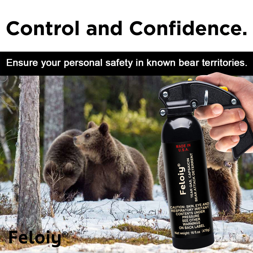 16 oz. Bear Repellent Spray with Holster - Fog Deployment, 35 ft Range, EPA Approved