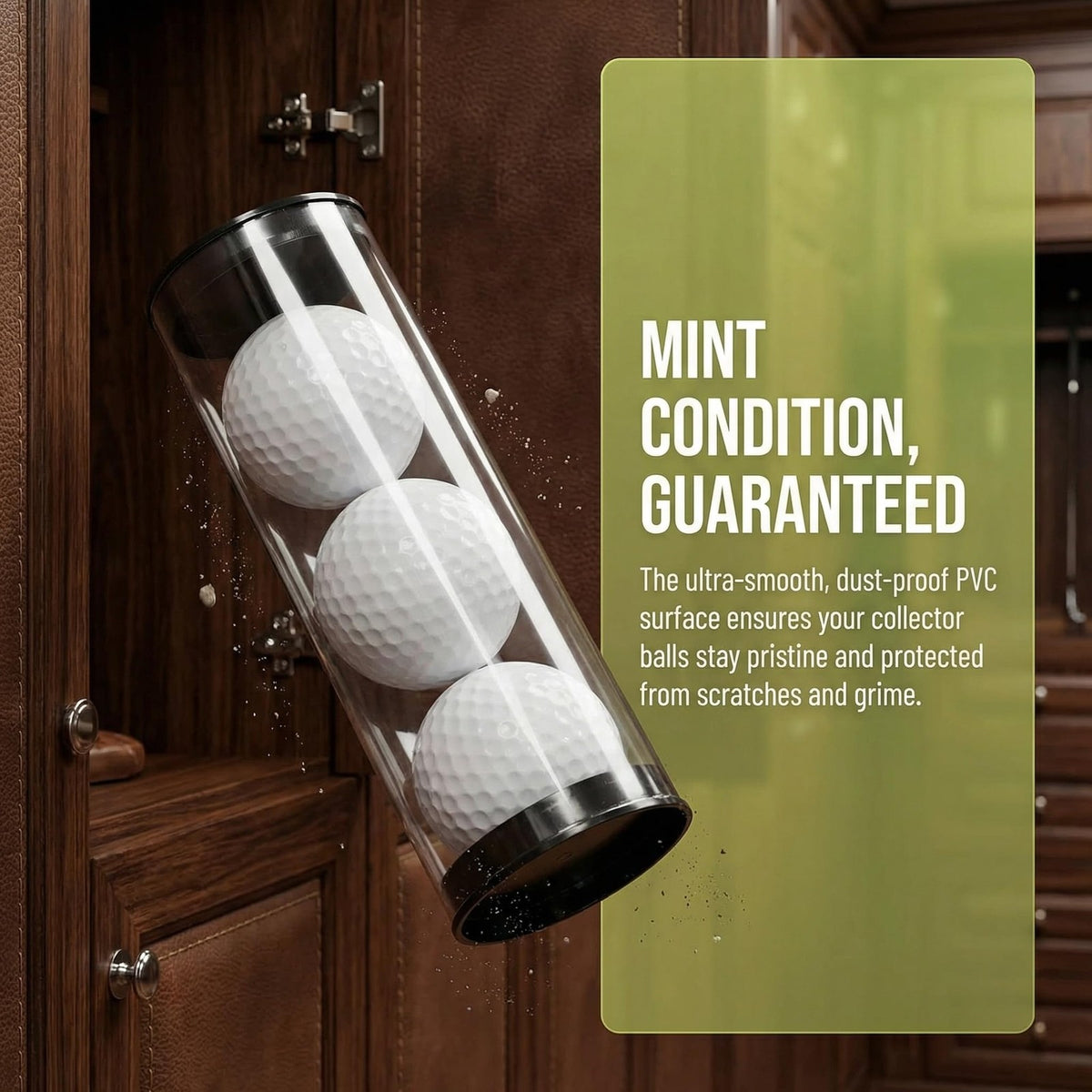 Golf Ball Display Tube Set with Caps - Clear PVC, Multi Color, 4 Pack
