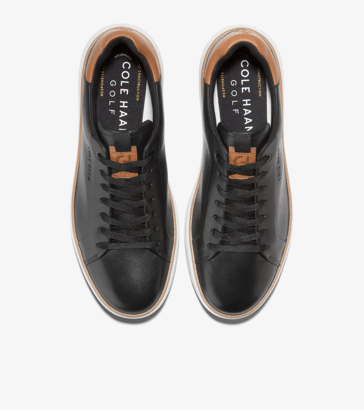 Men's Golf Shoes - Cole Haan GrandPro Topspin, Black/Pecan, Size 13 M