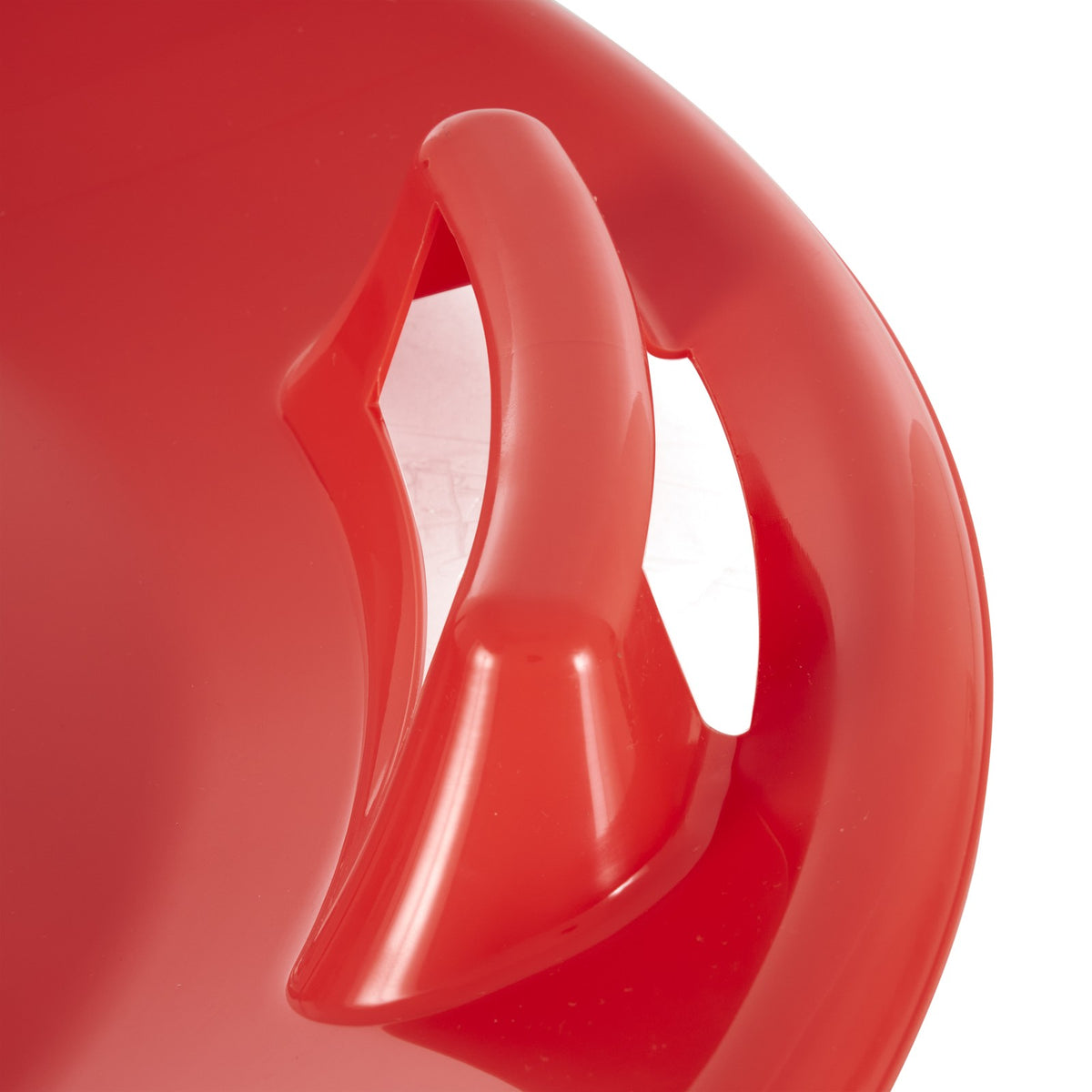 Plastic Saucer Snow Sled for Adults and Kids - Red Downhill Snow Disc