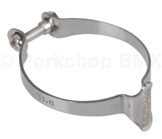 Bike Brake Cable Housing Frame Clip Clamp - 31.8mm Chrome Bicycle Part