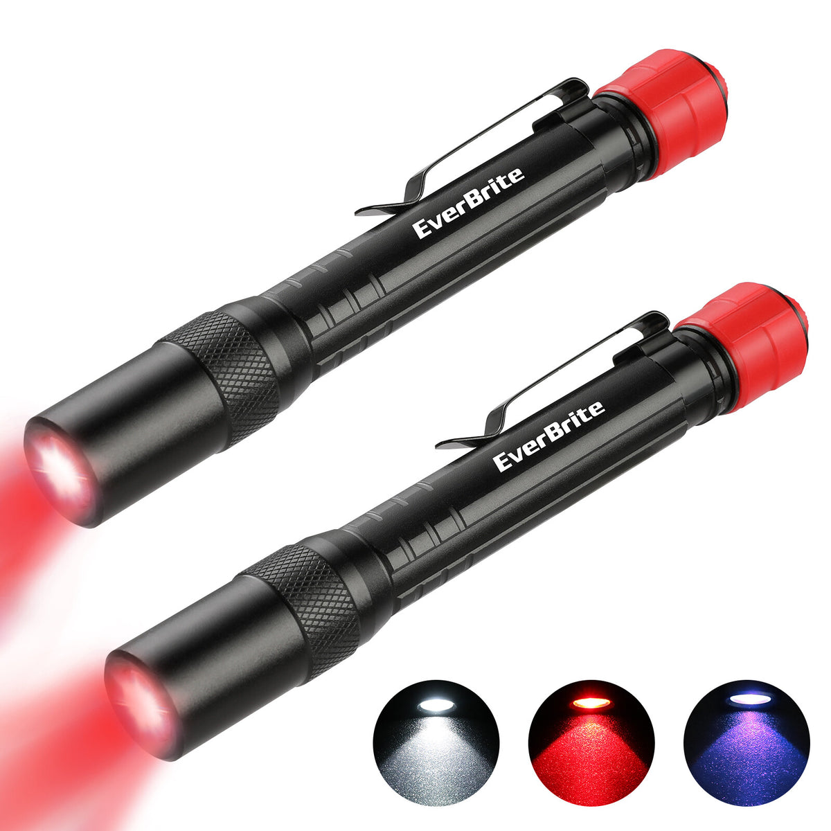 Portable LED Penlight Flashlight Set with Clip - Multiple Colors & Modes