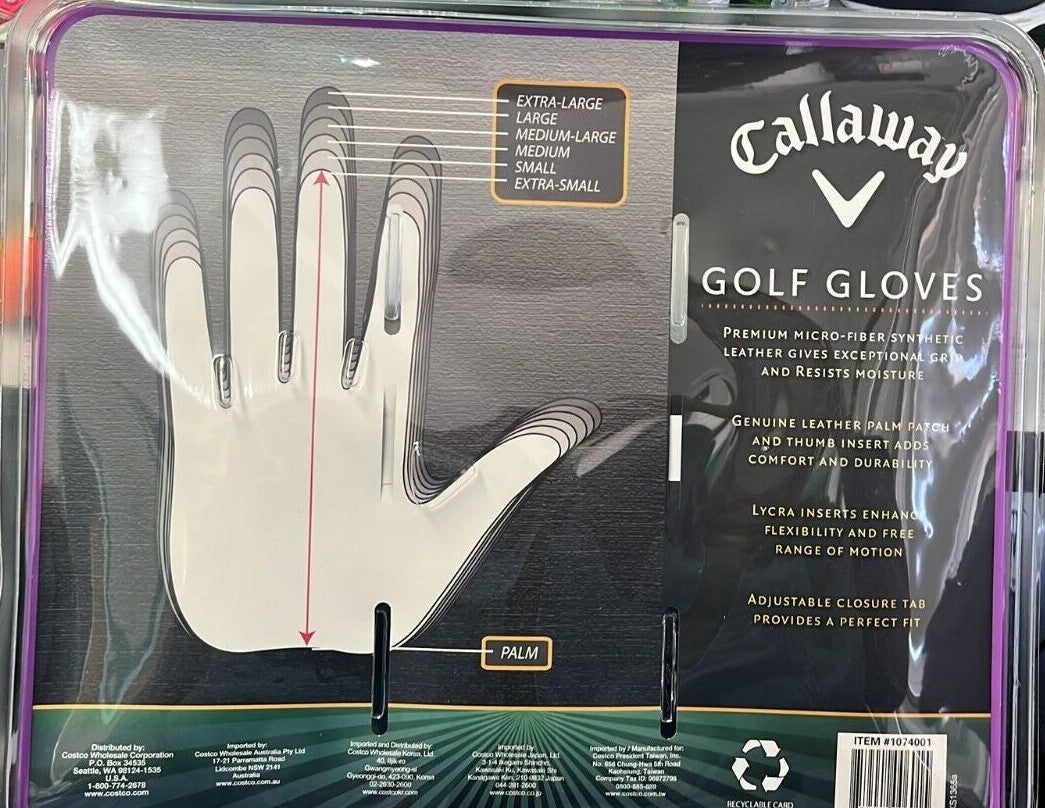 Golf Gloves 3-Pack for Men and Women - Micro-Fiber Synthetic Leather, Small