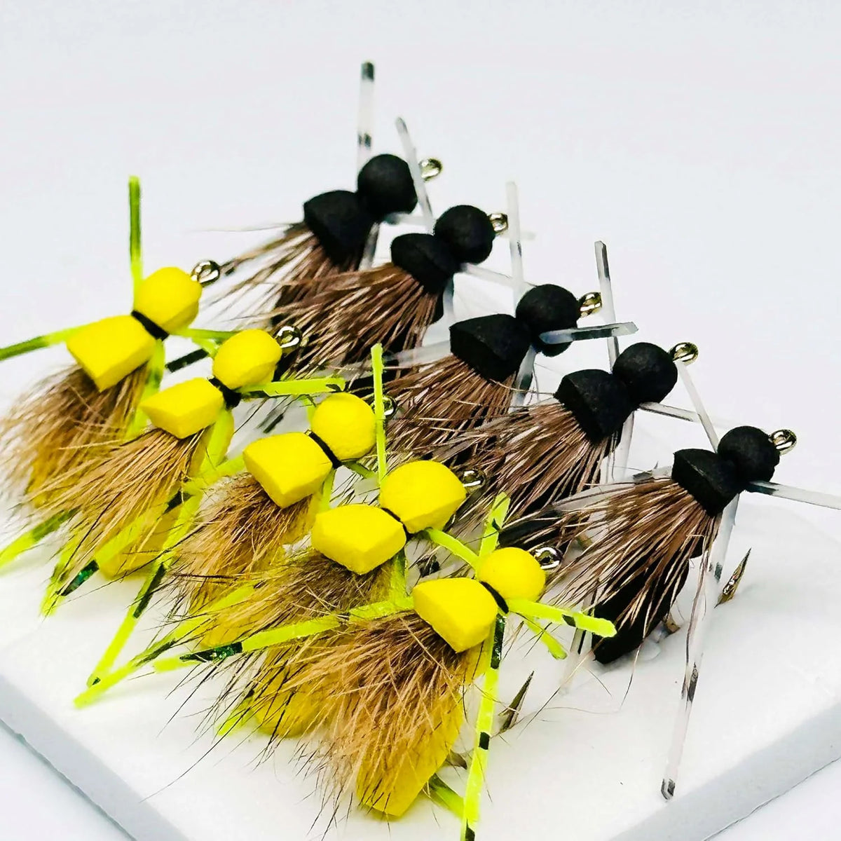 10 Pcs Fly Fishing Lures Dry Flies Mayfly Foam Body Topwater Baits for Trout Bass Salmon