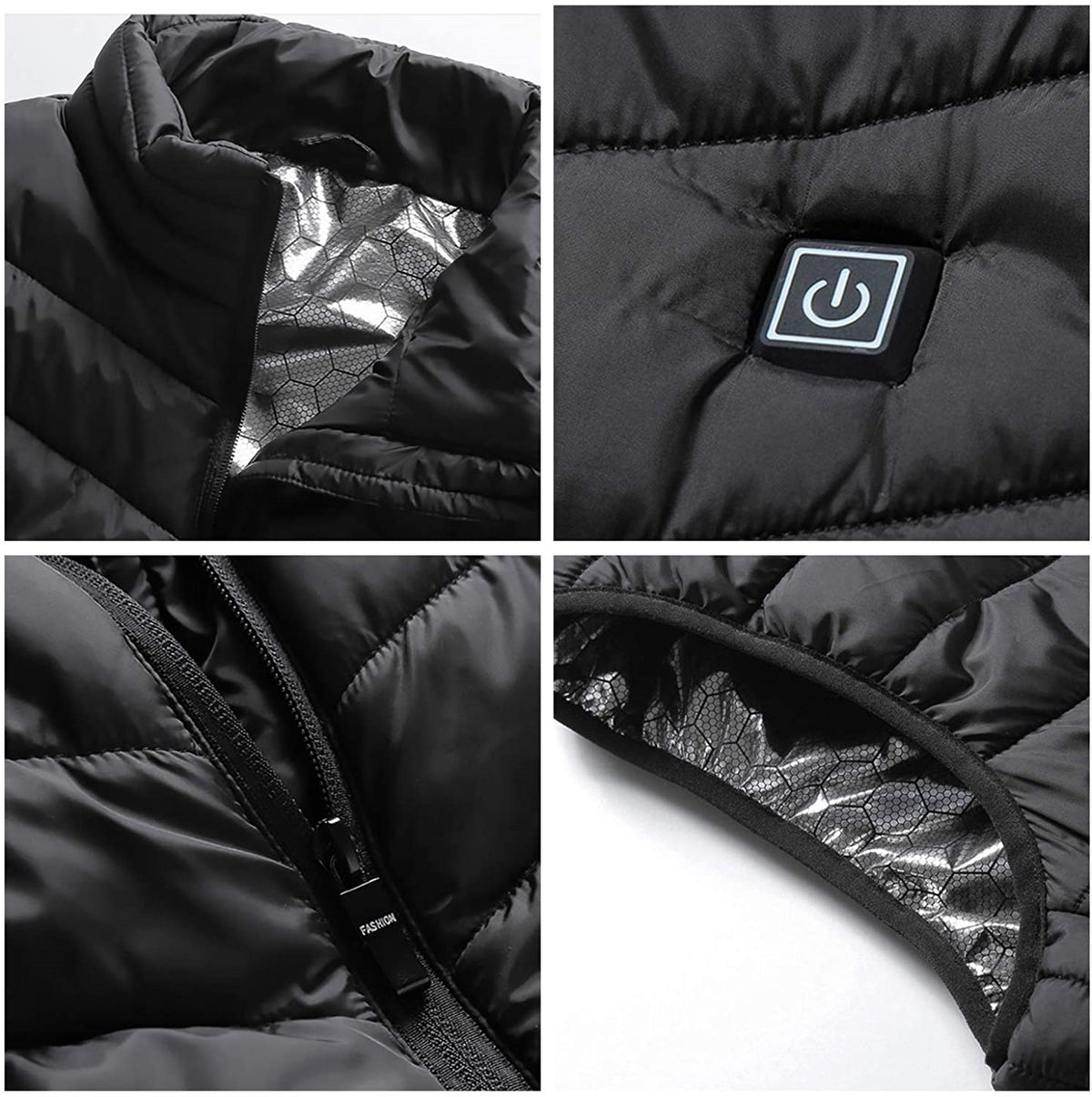 Electric Heated Vest for Men Women USB Warm Clothing with 4 Heating Pads