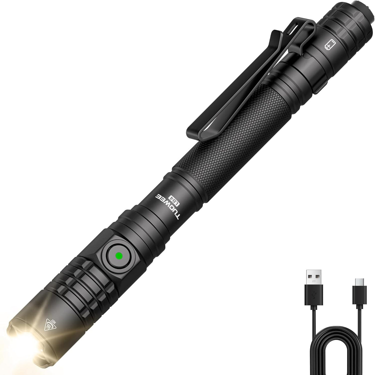 Rechargeable Tactical Flashlight 1500 Lumens IP67 Waterproof & Drop Resistant