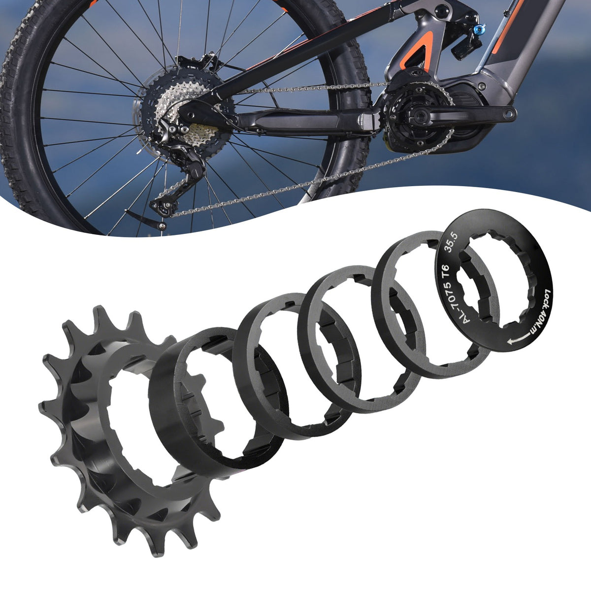 Single Speed Bicycle Conversion Kit for Shimano HG Freehub - Aluminum Alloy