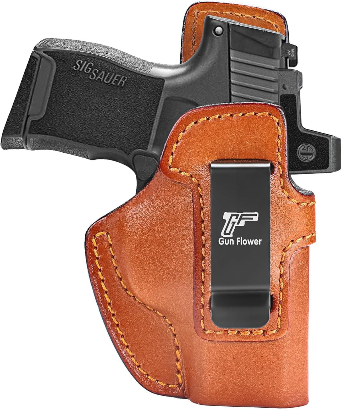 IWB Leather Holster for SIG Sauer P365 P365X P365 SAS P365-380 with Optic Cut - Right Hand