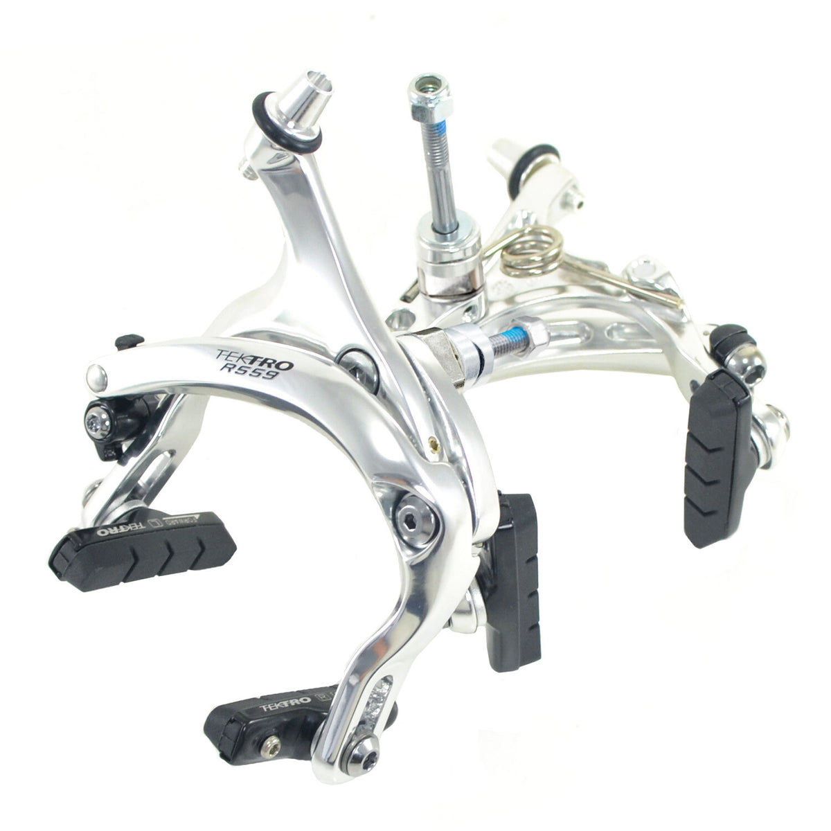 Long Reach Caliper Brake Set 53-73mm Nutted Mount Silver for Bicycle