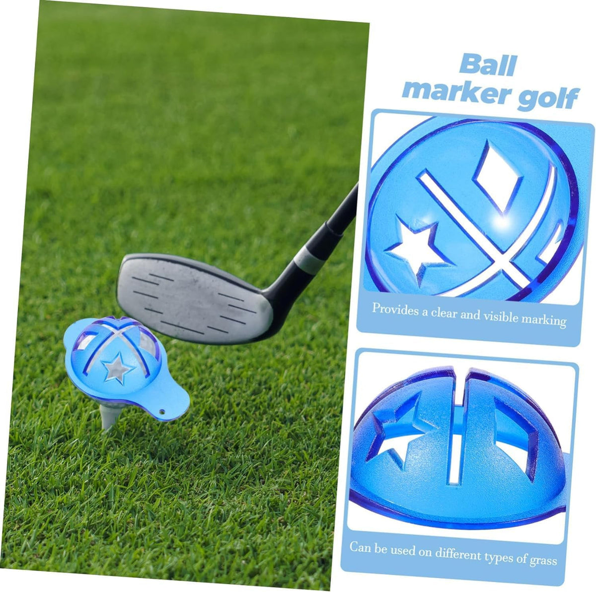 Golf Ball Line Marker Set with Letter Stencils & Permanent Markers