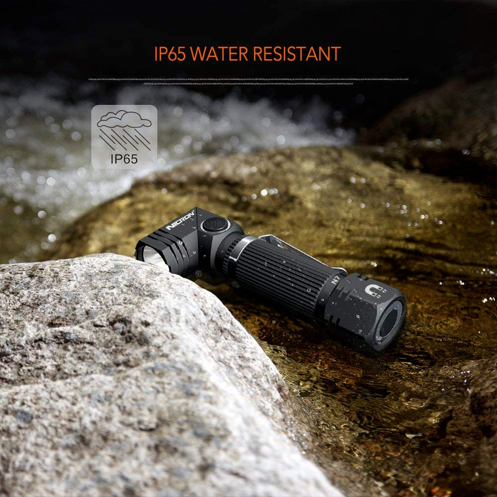 600 Lumens Tactical Waterproof Flashlight - 2 Pack, 90° Rotatable, IP65 LED
