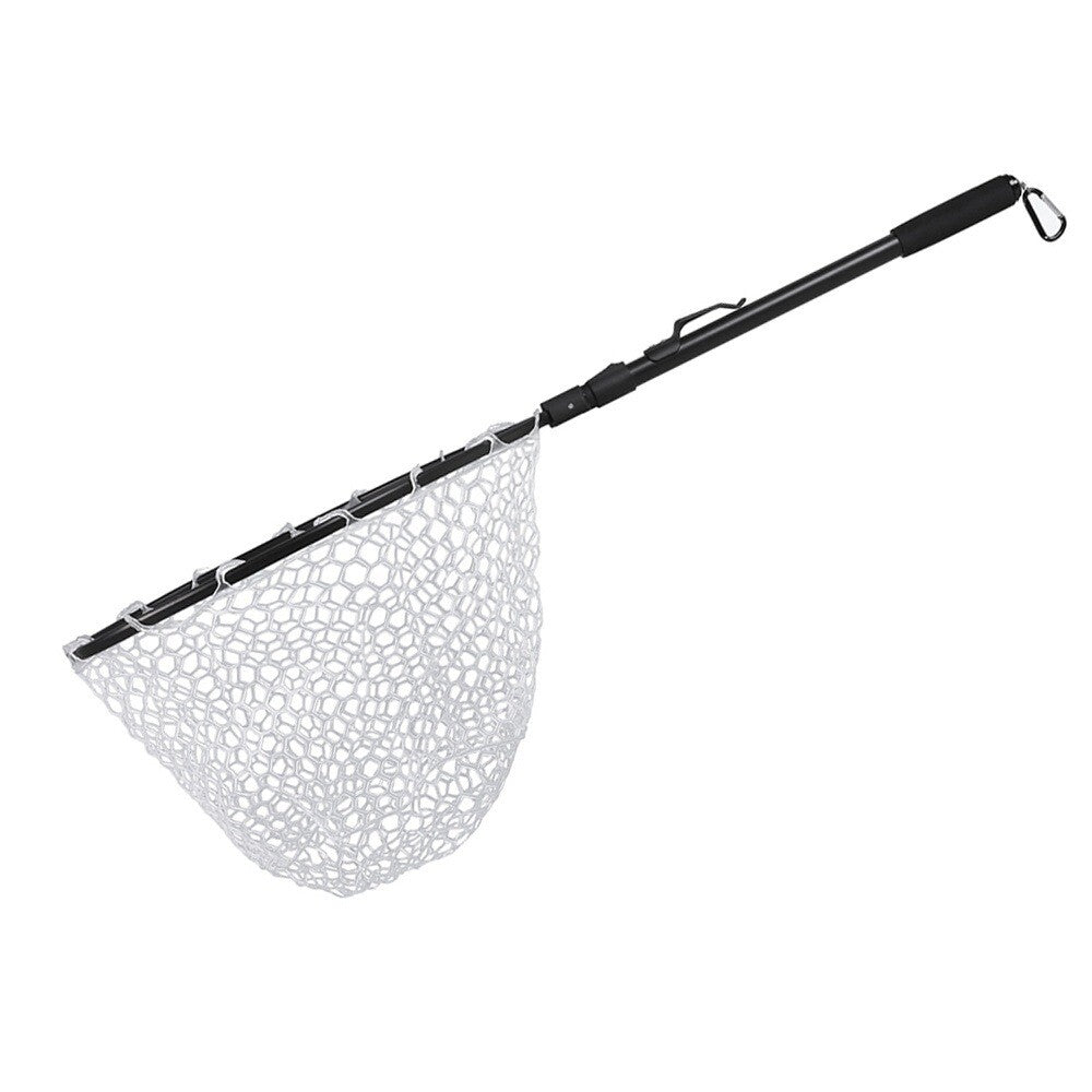 Lightweight Rubber Landing Net for Fly Fishing with Foldable Handle