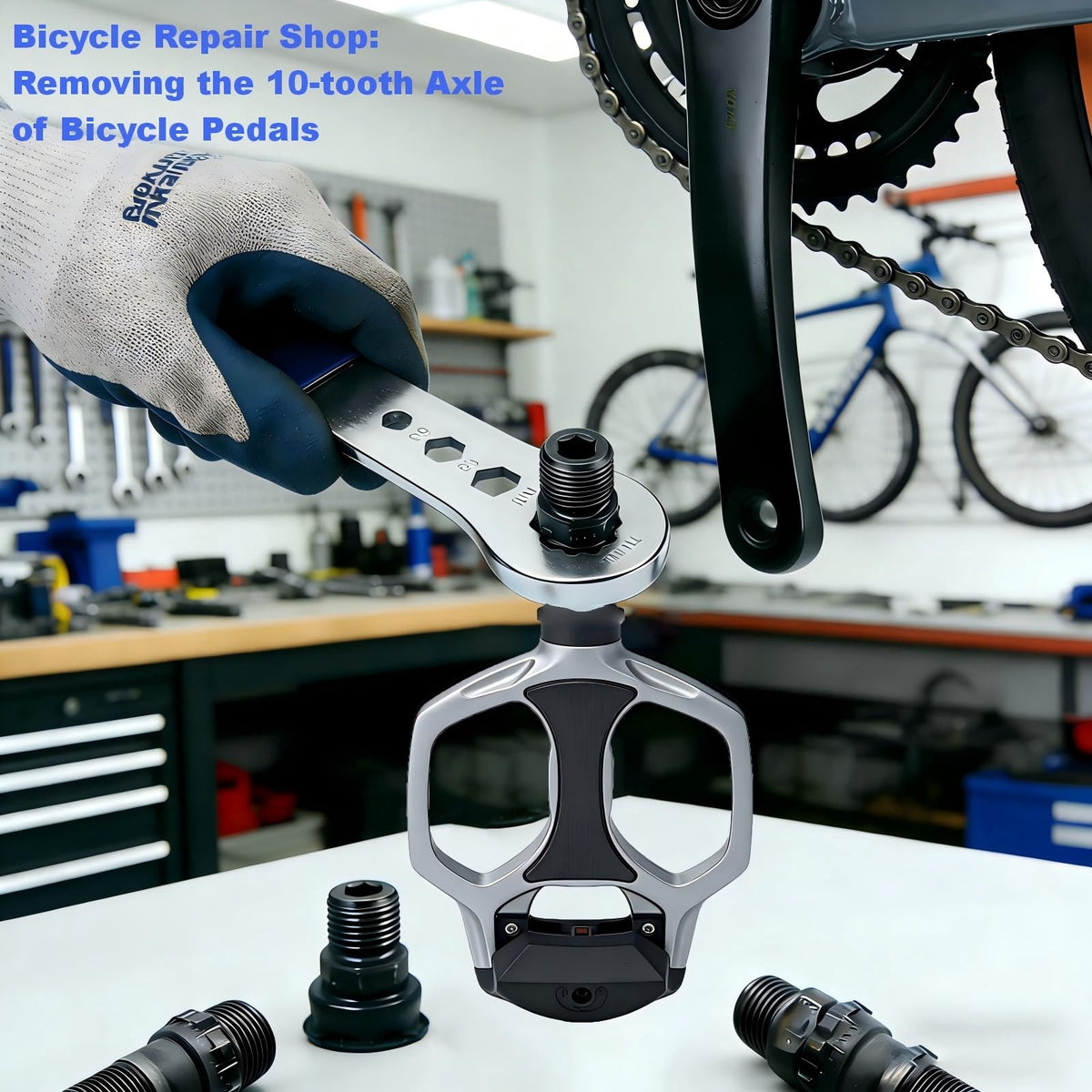 Bike Pedal Wrench 15mm/9/16-inch, 14-inch Extended Non-Slip Handle | Universal Bicycle Tool for Pedal Removal & Installation