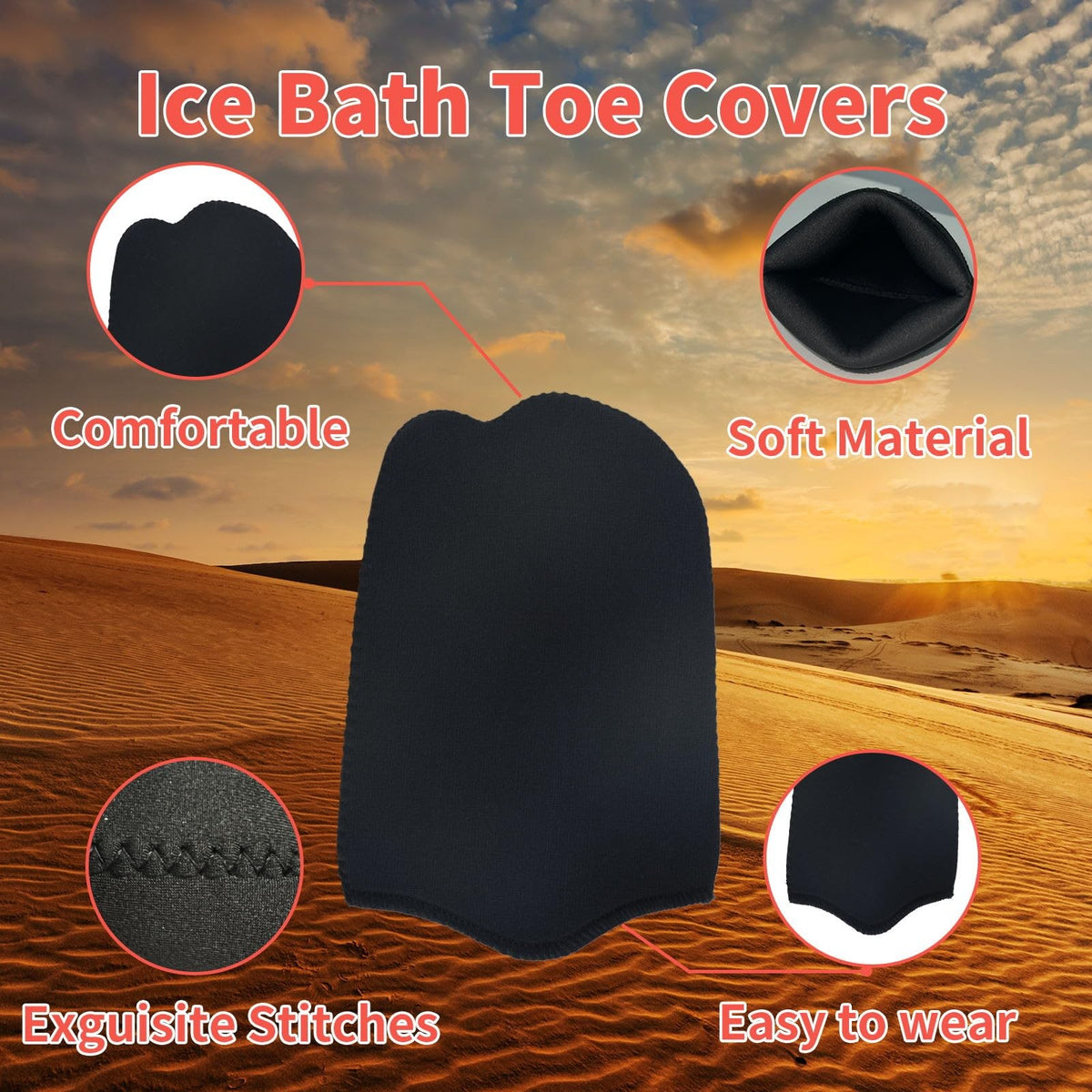Neoprene Ice Bath Toe Socks - Cold Plunge & Recovery Foot Warmers (2 Pairs)
