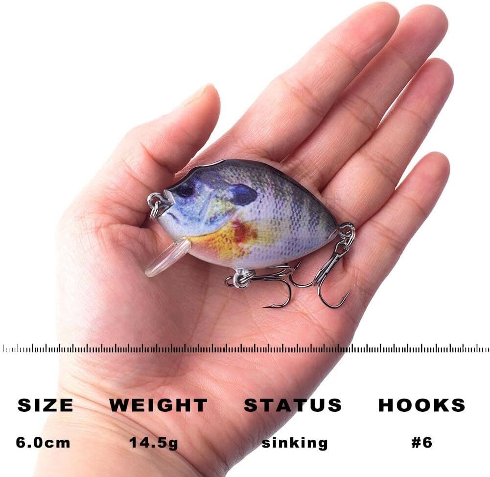 Artificial Fishing Crankbait Lure Set for Bass and Predatory Fish - 5Pcs