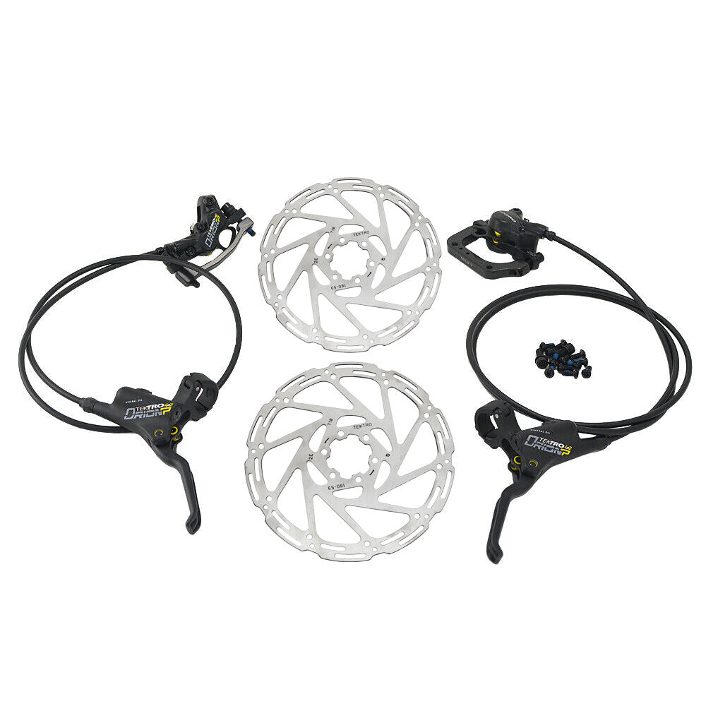 Hydraulic Disc Brake Set with 180mm Rotor for Bikes — F4 X R2 Pistons
