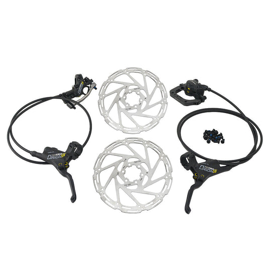 Hydraulic Disc Brake Set with 180mm Rotor for Bikes — F4 X R2 Pistons