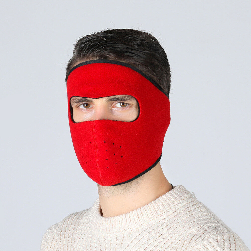 Winter Fleece Motorcycle Face Mask - Breathable Windproof Ski Mask for Cold Weather