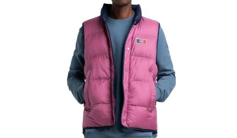 Men's Reversible Featherless Vest - Water-Resistant, Insulated, Peacoat Blue