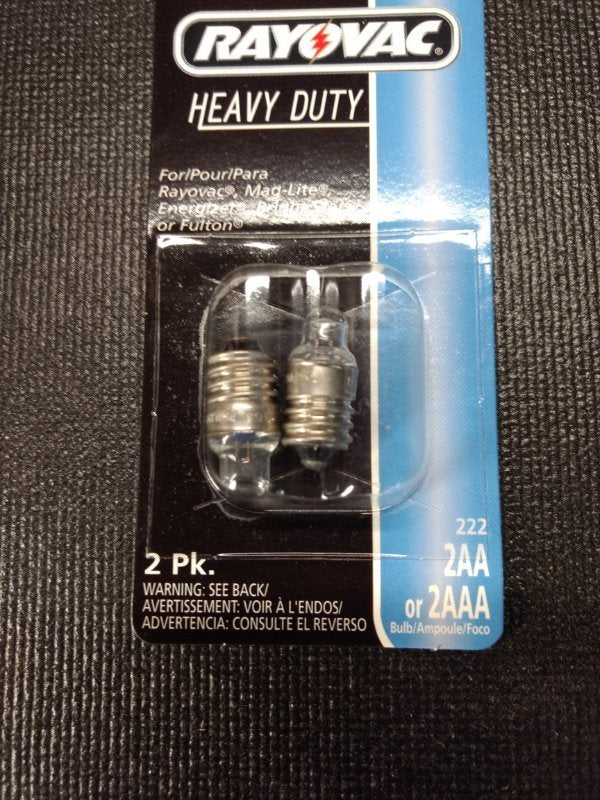 Heavy Duty AA AAA Flashlight Bulbs - 2 Pack for 2-Cell Torches