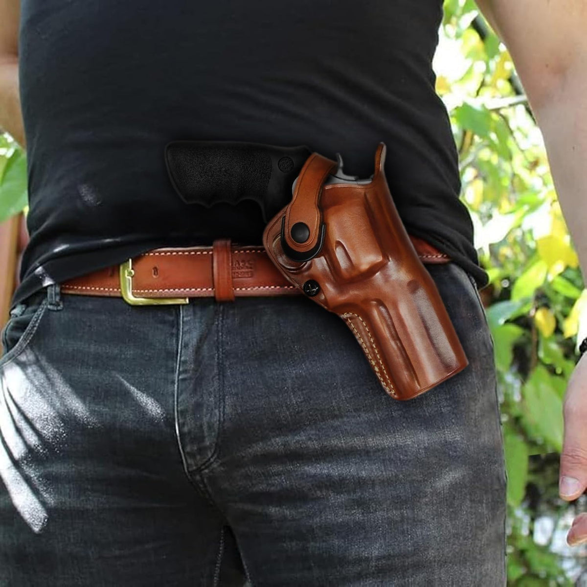 Leather Gun Holster for Colt Anaconda 44 Magnum 6-Round 4.25 Inch Barrel