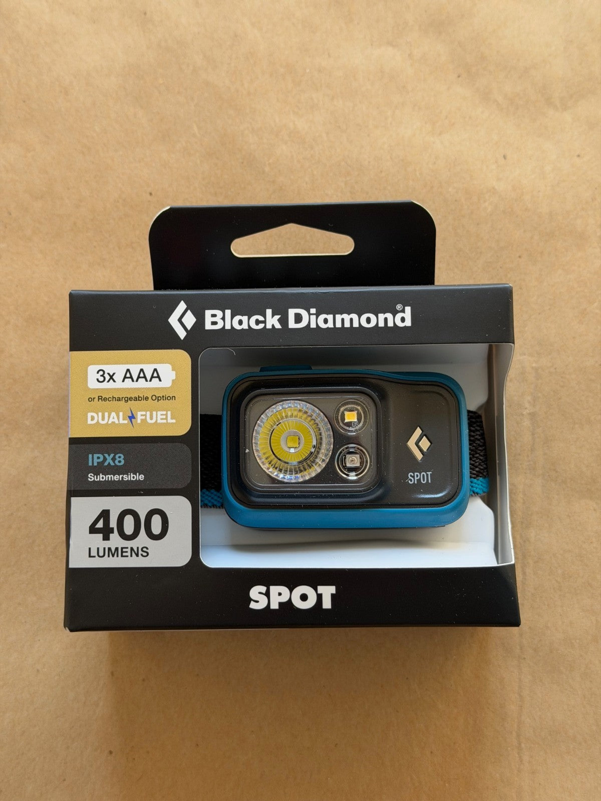 Black Diamond Spot 400 Headlamp Blue 400 Lumens Waterproof Rechargeable