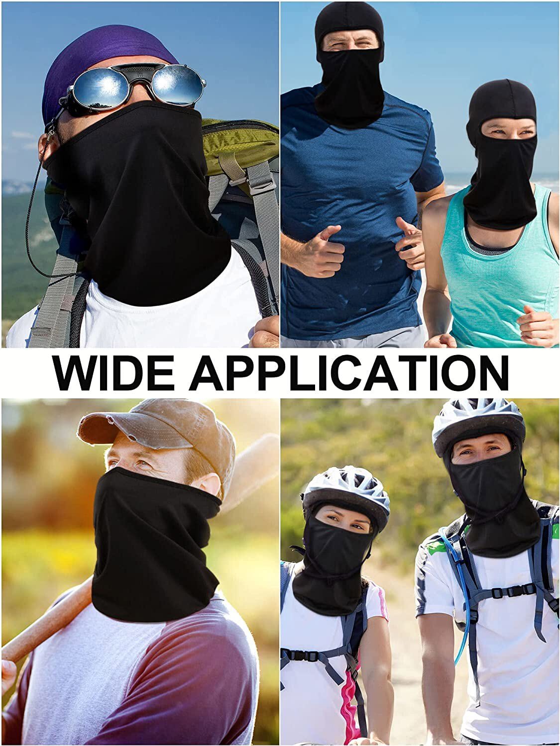 UV Sun Protection Balaclava Full Face Mask for Cycling Running - 10 Pack