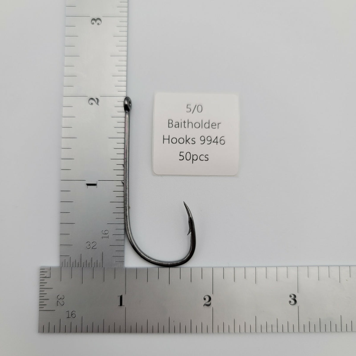 Fishing Hooks Set - Offset Baitholder Hooks in Multiple Sizes, 50 Pack