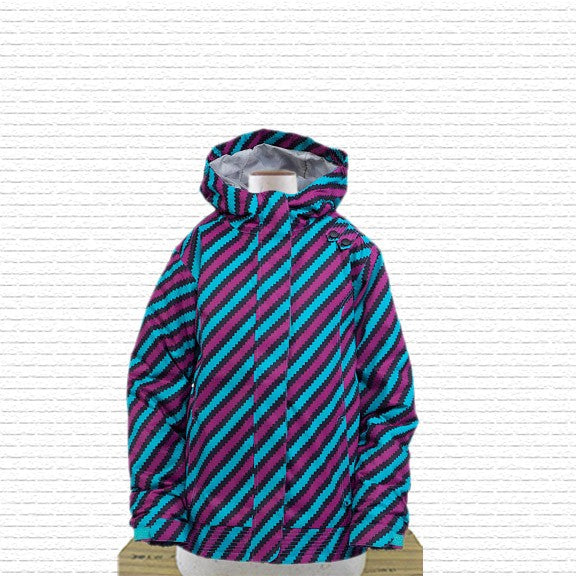 Girls Insulated Snowboard Jacket 3-in-1 Zig Zag Youth Winter Coat