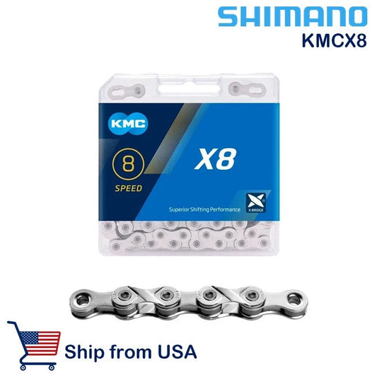 8-Speed Bicycle Chain 116 Links - Compatible with Shimano SRAM Campagnolo