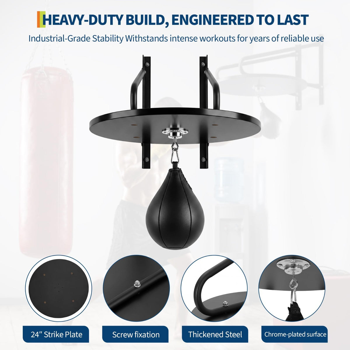 24 Inch Heavy Duty Wall Mount Speed Bag Platform Kit for Boxing Training