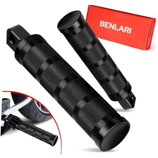 Motorcycle Foot Pegs CNC Aluminum Mounting Footrest Pair - Universal Fit 10mm