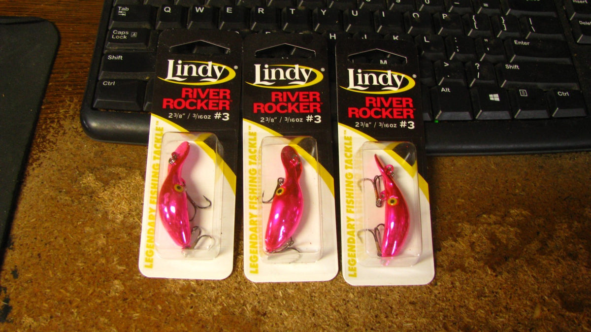 Lindy River Rocker Crankbait - Pink, 2 3/8 Inch, 3/16 Oz, 3 Pack