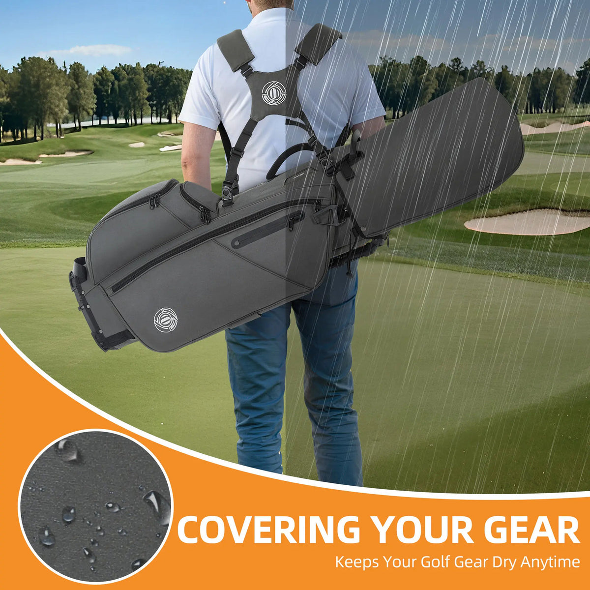 7-Way Golf Stand Bag Waterproof Lightweight with 900D Material