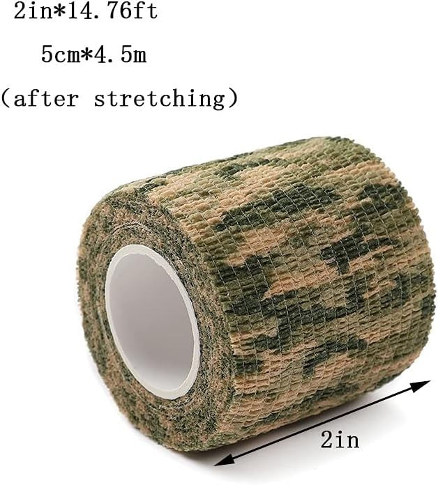 Self-Adhesive Camouflage Tape Wrap for Outdoor Hunting & Concealment - 12 or 24 Rolls