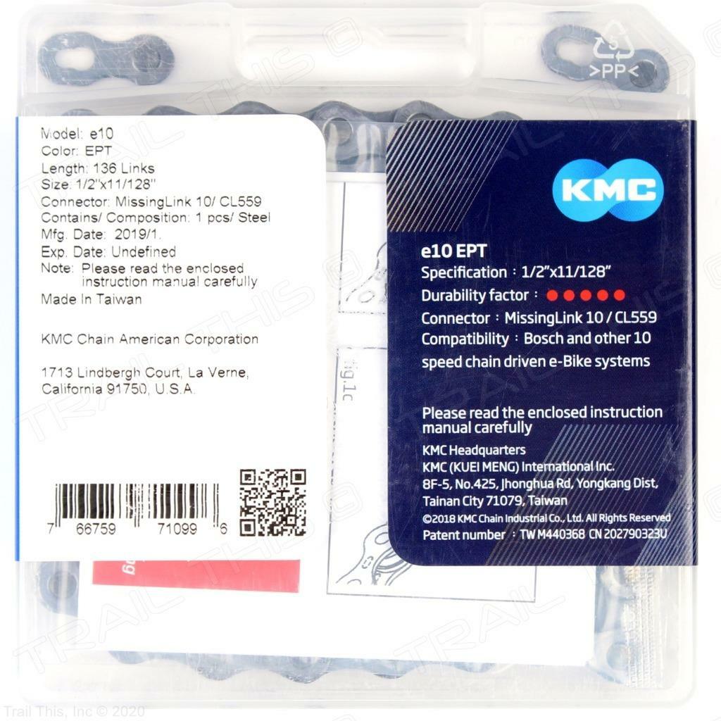 10-Speed Bike Chain 136 Links Anti-Rust Silver for E-Bikes