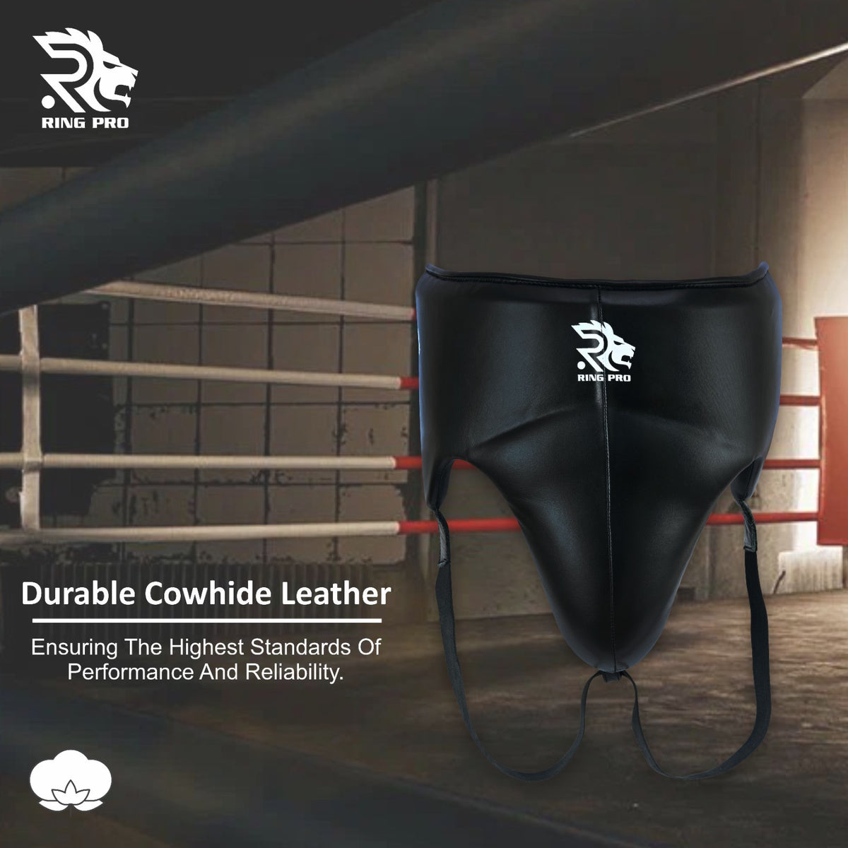 Leather Groin Guard with Built-In Cup for Boxing MMA Muay Thai Training - S-XL