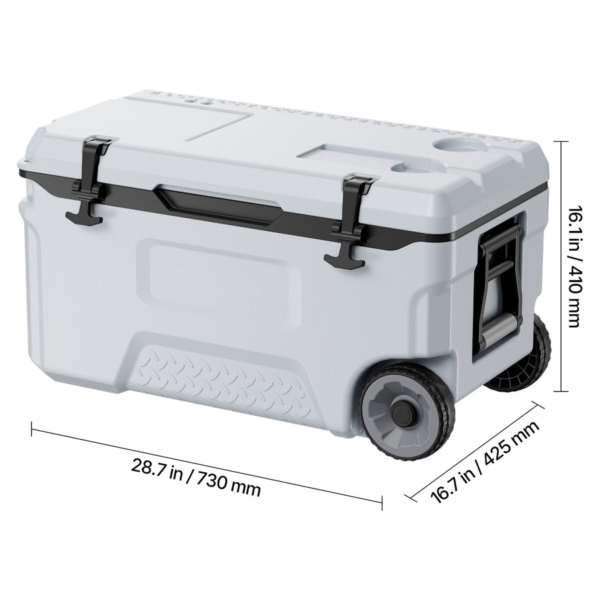52QT Portable Rolling Cooler for Outdoor Picnics Camping and Events