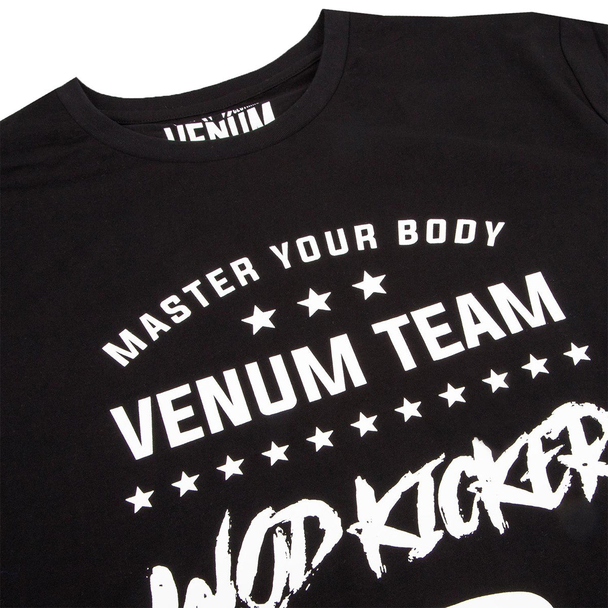 Venum Wod Kicker MMA T-Shirt - Black & White, Athletic Fit